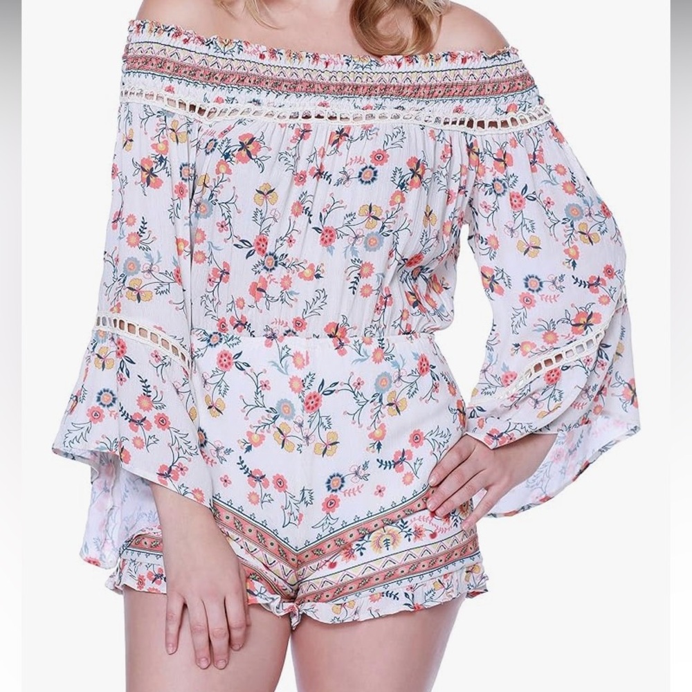 Off-the-Shoulder Floral Romper